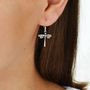 Sterling Silver Little Dragonfly Dangly Earrings, thumbnail 2 of 7