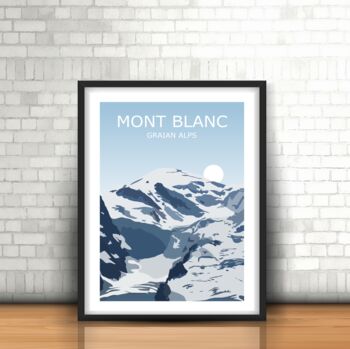 Mont Blanc Alpine Peak Art Print, 3 of 3