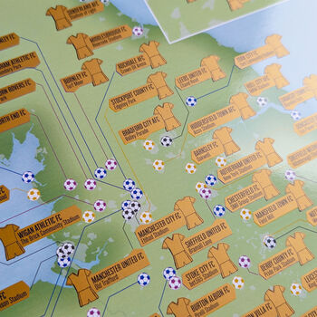 Personalised Scratch Off UK 92 Football Grounds 2026 2027 Season Print, 6 of 12