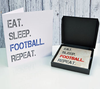 Gift Set Football Coaster And Card, 4 of 4