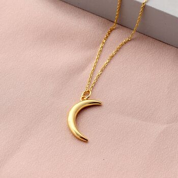 Skinny Moon Pendant Necklace By attic