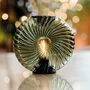 Cordless Dark Green Swirl Glass Table Lamps, thumbnail 3 of 4