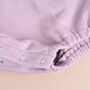 Personalised Mauve Sweatshirt Romper With Flower, thumbnail 3 of 6