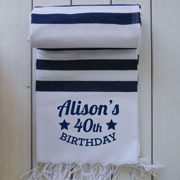 Personalised Beach And Bath Towel And Carrier Strap, 6 of 9