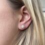 Cranley Sterling Silver Triple Knot Stud Earrings, thumbnail 2 of 4