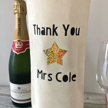 Personalised Thank You Teacher Star Bottle Bag, 2 of 3