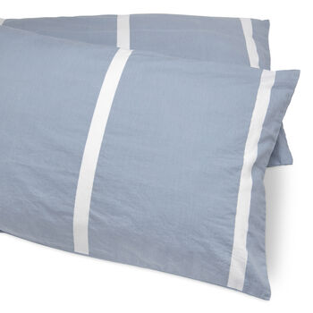 Blue Reversible Thick Striped Bedding Set, 2 of 2
