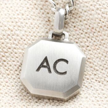 Men's Personalised Stainless Steel Plaque Necklace, 2 of 2