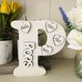 Personalised Pop's Birthday P Letter Ivory Gift, thumbnail 2 of 6