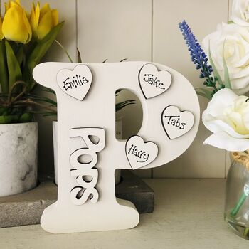 Personalised Pop's Birthday P Letter Ivory Gift, 2 of 6
