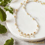 White Moonstone Short Gold And Silver Beaded Charm Necklace, thumbnail 4 of 6
