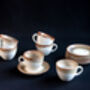 Beige Set Of Six Handmade Porcelain Tea Cup With Saucer, thumbnail 7 of 11