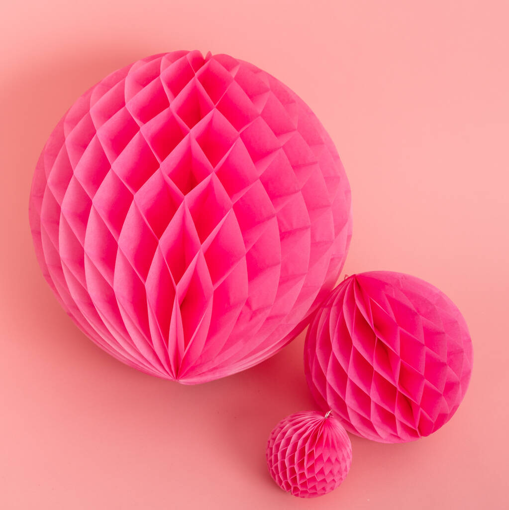 Bright Pink Honeycomb Party Decorations, 1 of 6