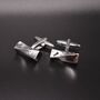 Silver Twisted Cufflinks Luxury Mens Gift, thumbnail 1 of 5
