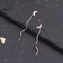 Sterling Silver Dainty Crescent Moon Threader Earrings, thumbnail 3 of 11
