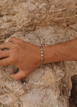 Silver 6mm Marina Chain Bracelet Adjustable Gift, 6 of 8