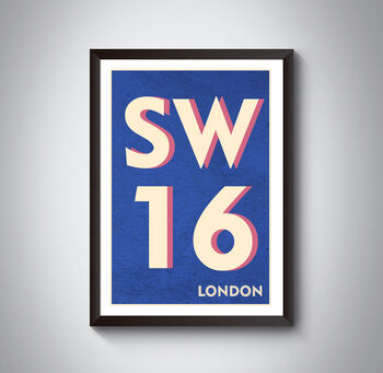 Sw16 Streatham Tooting London Postcode Art Print, 7 of 10
