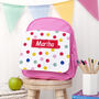 Personalised Girl's Patterned Pink Rucksack, thumbnail 1 of 12