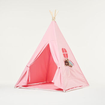Kids Teepee Tent Set Pink With Floor Mat, 2 of 2