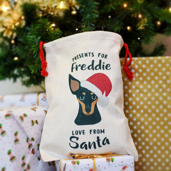 Dog Santa Sack Small Personalised, 2 of 12