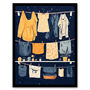 When Life Gives You Lemon Laundry Blue Wall Art Print, thumbnail 5 of 6