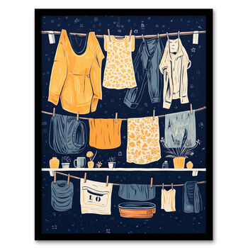 When Life Gives You Lemon Laundry Blue Wall Art Print, 5 of 6