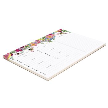 Magnetic Weekly Meal Planner Featuring Botanical Bee, 3 of 5