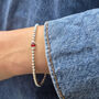 Sterling Silver Single Ruby July Bead Birthstone Stretch Bracelet Gift, thumbnail 3 of 5