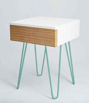Roswell Bedside Table With Steel Hairpin Legs, 9 of 12