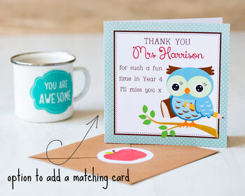 Personalised Thank You Teacher Bookmark, 2 of 2