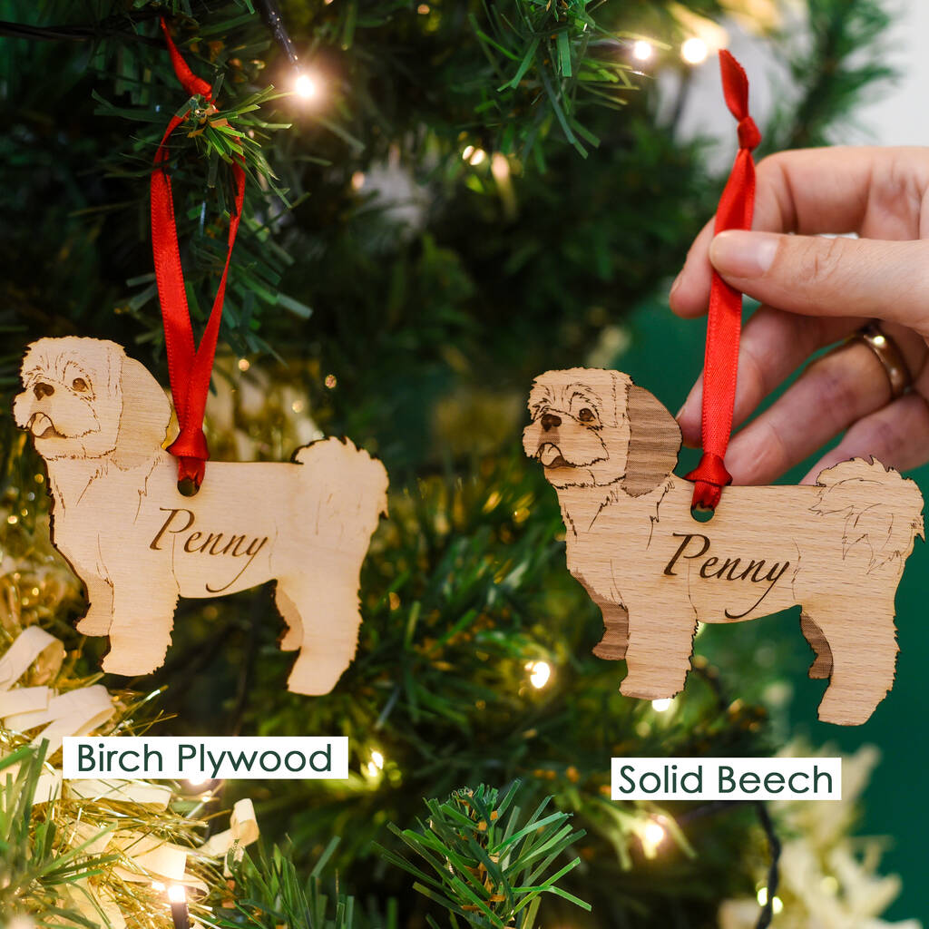 Traditional Wooden Dog Christmas Decoration By Hoobynoo