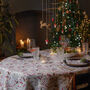 Luxury Christmas Tablecloth Robin And Berries Grey, thumbnail 4 of 5