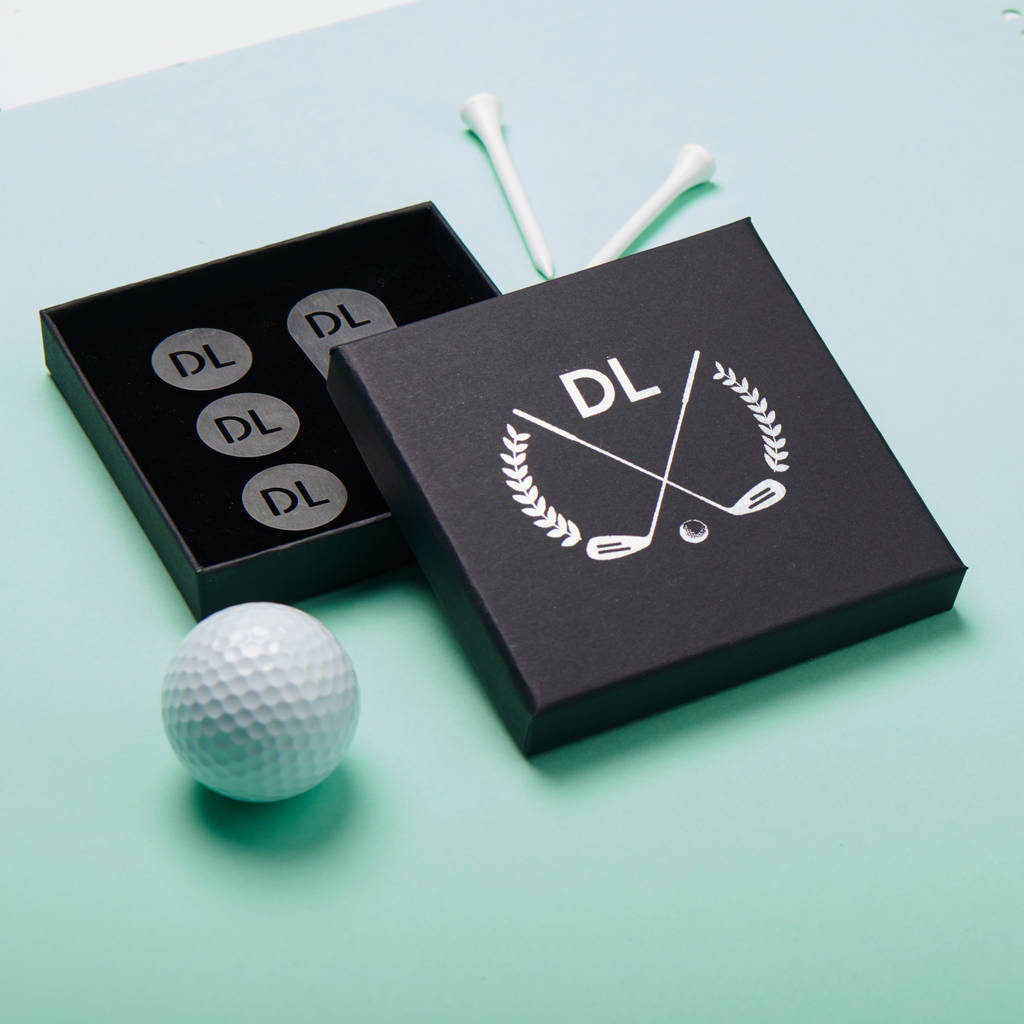 personalised stainless steel golf divot marker set by oakdene designs