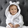 Personalised White Baby Gown With Vest, Joggers, Hat, thumbnail 2 of 12