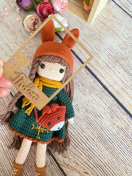 Handmade Toys For Kids, Natural Crochet Doll, 9 of 11