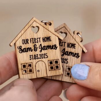 Our First Home Housewarming Keyrings For New Home Owner, 5 of 7