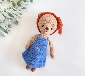 Handmade Crochet Teddy Bear With Clothes, 2 of 12