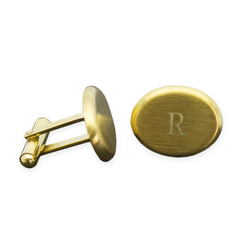 Personalised Men's Gold Plated Oval Cufflinks, 9 of 9