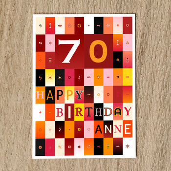 Personalised 70th Birthday Card Age And Name, 10 of 10