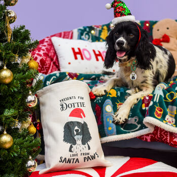 Personalised Santa Dog Christmas Present Sack, 2 of 12