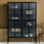 Tall Black Iron Rippled Door Cabinet, thumbnail 1 of 1