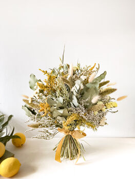 Dried Eucalyptus Bouquet With Statice And Solidago, 2 of 5