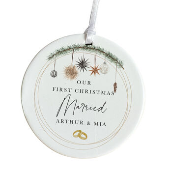 Personalised Ornament With Names For Newlyweds, 2 of 7