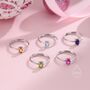 Sterling Silver Created Blue Sapphire Oval Ring, thumbnail 6 of 12