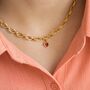Chunky Birthstone Heart Charm Necklace, thumbnail 7 of 9