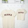 Neutral Varsity Personalised Mother And Child T Shirts, thumbnail 1 of 3