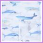 Muslin Swaddle Baby Gift Blanket Sea Whale X Large, thumbnail 2 of 3