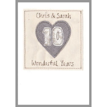 Personalised 10th Tin Wedding Anniversary Card, 12 of 12