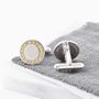 Personalised Silver Plated Gold Coordinate Cufflinks, thumbnail 2 of 4