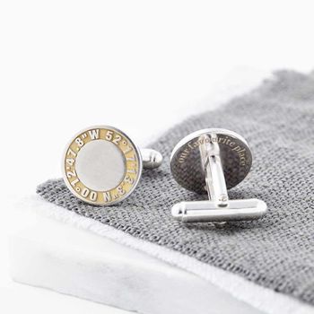 Personalised Silver Plated Gold Coordinate Cufflinks, 2 of 4